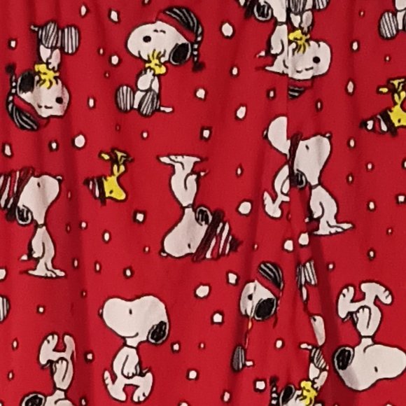 Preloved Peanuts Snoopy and Woodstock Silky Stretch PJ Pants (Size: Large) - Picture 2 of 5